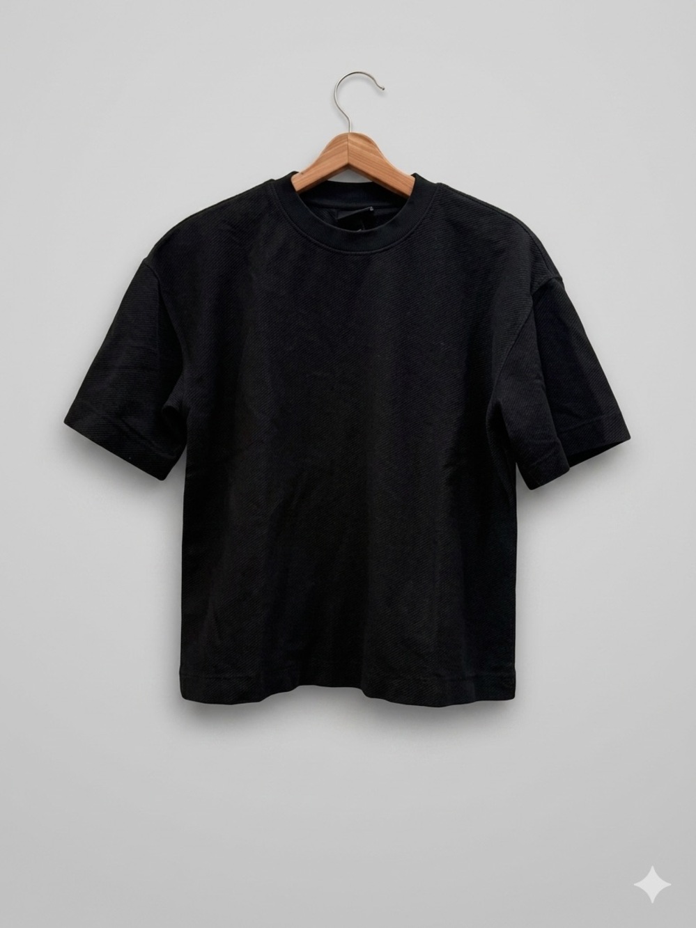 H&M Men's Black Oversized Short-Sleeve Crew Neck T-Shirt